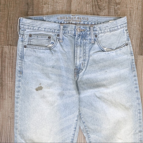 Men’s AMERICAN EAGLE Relaxed Straight Denim Jeans - Picture 4 of 10